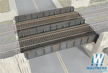 Walthers Cornerstone N Through Plate-Girder Bridge - Kit - 3-5/8 x 3-1/8 x 5/8in 9.2 x 7.9 x 1.5cm Walthers Cornerstone TRAINS - N SCALE