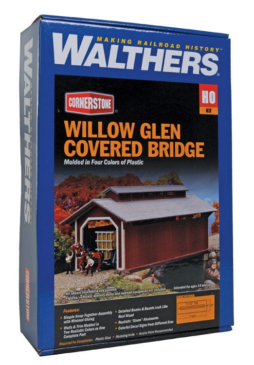 Walthers HO Willow Glen Covered Bridge Kit Walthers TRAINS - HO/OO SCALE