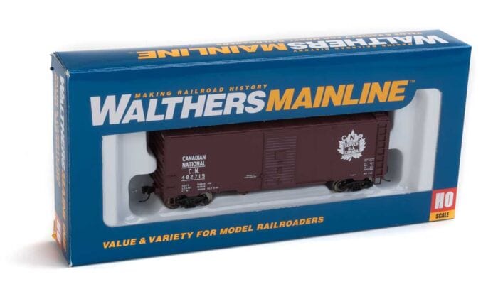 Walthers Mainline 1334 HO 40ft Association of American Railroads 1944 Boxcar - Ready to Run - Canadian National #482715 (CNR Serves All Canada Graphic) - Hobbytech Toys