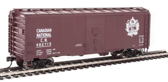 Walthers Mainline 1334 HO 40ft Association of American Railroads 1944 Boxcar - Ready to Run - Canadian National #482715 (CNR Serves All Canada Graphic) - Hobbytech Toys