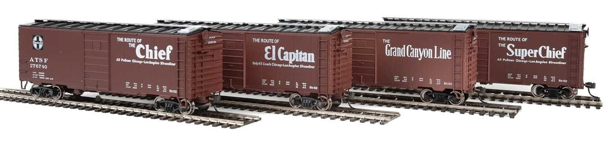 Walthers Mainline 1402 HO 40ft PS-1 Box Cars, Santa Fe (4-Pack) - Hobbytech Toys