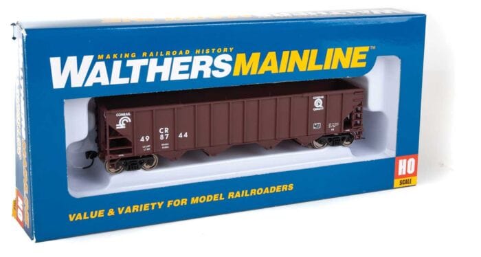 Walthers Mainline 1983 HO 50ft 100-Ton 4-Bay Hopper - Ready to Run - Conrail #498744 - Hobbytech Toys