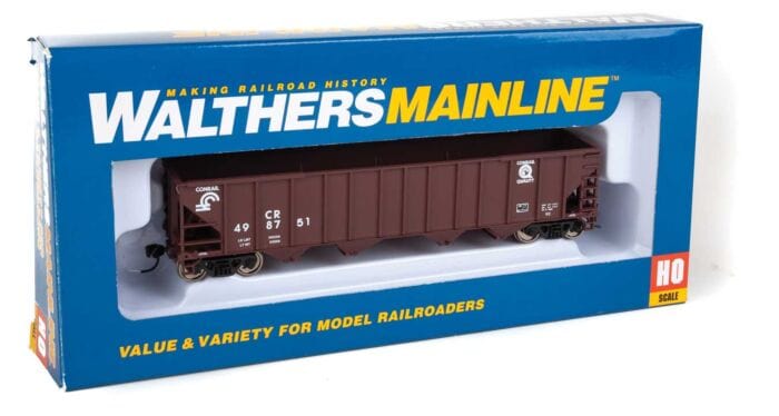 Walthers Mainline 1984 HO 50ft 100-Ton 4-Bay Hopper - Ready to Run - Conrail #498751 - Hobbytech Toys