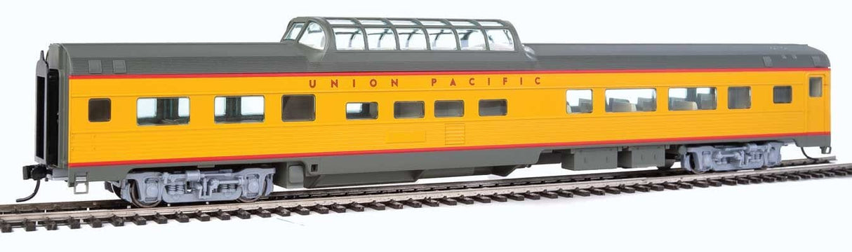 Walthers Mainline 30404 HO 85ft Budd Dome Coach - Ready to Run - Union Pacific(R) (Armour Yellow, gray, red) - Hobbytech Toys