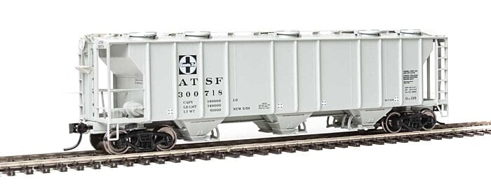 Walthers Mainline 7005 HO 50ft Pullman-Standard PS-2 2893 3-Bay Covered Hopper - Ready to Run - Santa Fe #300718 - Hobbytech Toys