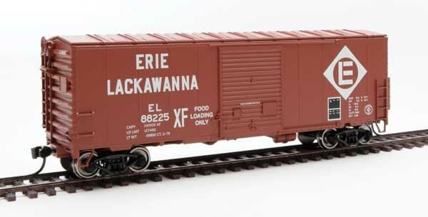 Walthers Mainline HO 40ft ACF Modernized Welded Boxcar w/8ft Youngstown Door - Ready to Run - Erie-Lackawanna #88225 - Hobbytech Toys