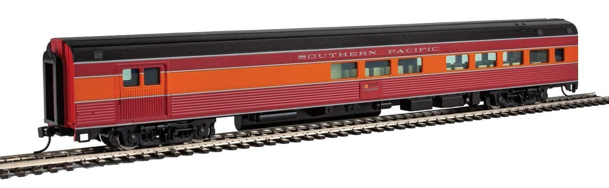 Walthers Mainline HO 85ft Budd Baggage-Lounge - Ready to Run - Southern Pacific(TM) (Daylight, red, orange, black) - Hobbytech Toys
