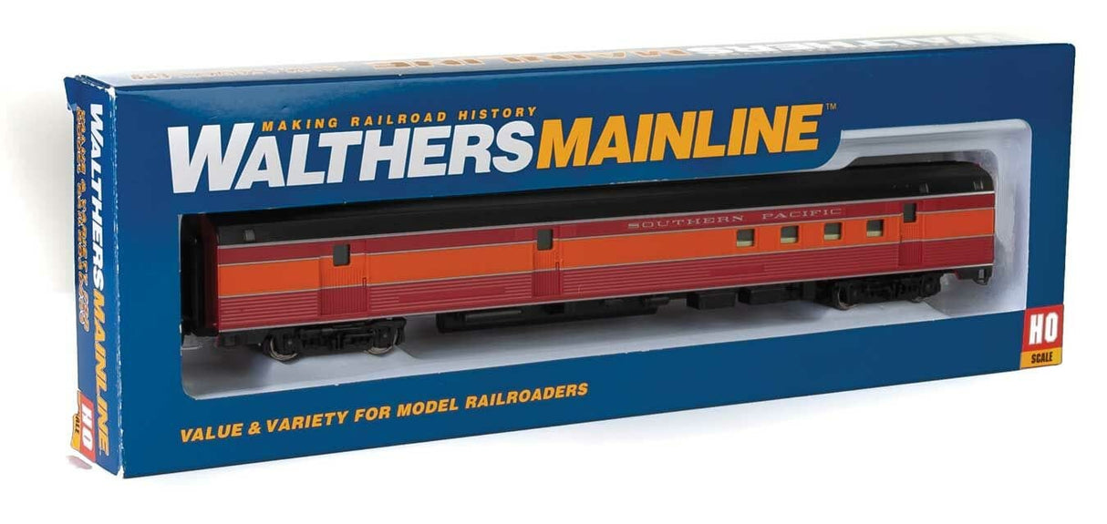 Walthers Mainline HO 85ft Budd Baggage-Railway Post Office - Ready To Run - Southern Pacific(TM) (Daylight; red, orange, black) - Hobbytech Toys