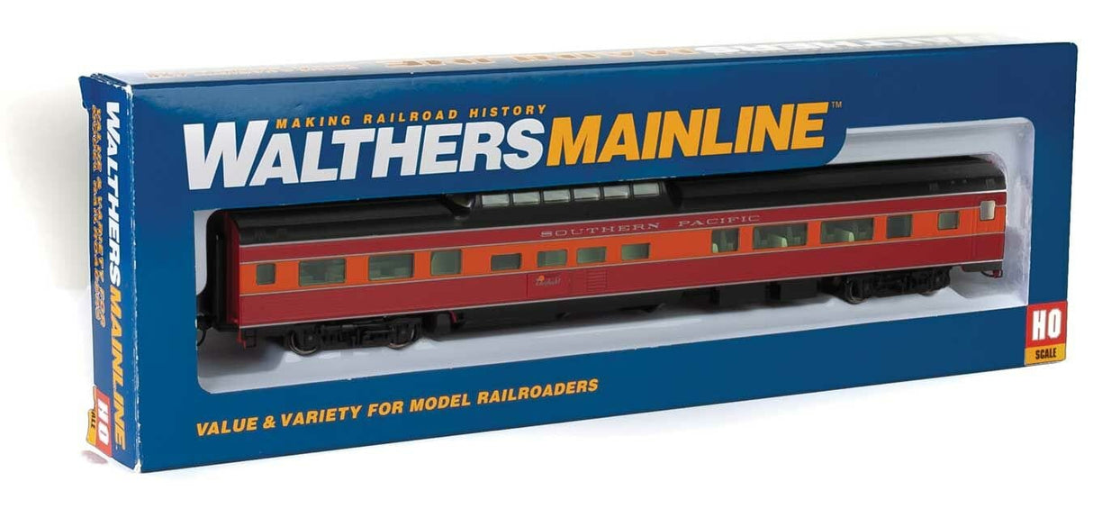 Walthers Mainline HO 85ft Budd Dome Coach - Ready to Run - Southern Pacific(TM) (Daylight, red, orange, black) - Hobbytech Toys