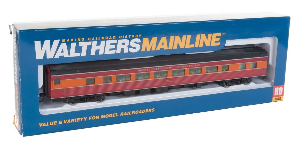 Walthers Mainline HO 85ft Budd Large-Window Coach - Ready to Run - Southern Pacific(TM) (Daylight; red, orange, black) - Hobbytech Toys
