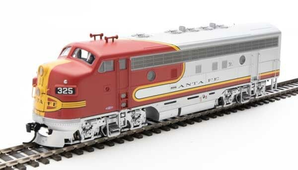 Walthers Mainline HO EMD F7 A-B Set - ESU Sound and DCC - Santa Fe #325L, 325A (Passenger Warbonnet; silver, red, black) - Hobbytech Toys