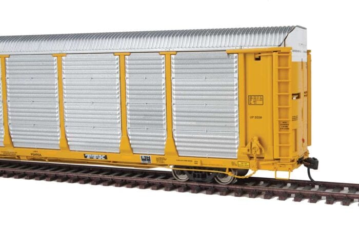 Walthers Proto 101369 HO 89ft Thrall Bi-Level Auto Carrier - Ready To Run - Union Pacific(R) Rack #21238, TTGX Flatcar #975405 - Hobbytech Toys