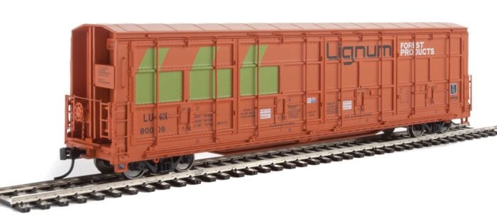 Walthers Proto 101927 HO 56ft Thrall All-Door Boxcar - Ready to Run - Lignum LUNX #80009 (orange, green, black) - Hobbytech Toys