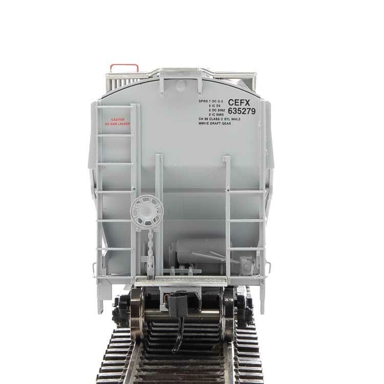 Walthers Proto HO 67ft Trinity 6351 4-Bay Covered Hopper - Ready to Run - CIT Group-Capital Finance, Inc. CEFX #635279 (gray, Yellow Conspicuity Stripes - Hobbytech Toys
