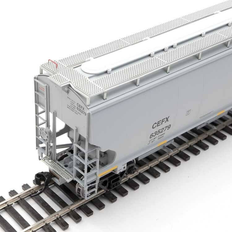 Walthers Proto HO 67ft Trinity 6351 4-Bay Covered Hopper - Ready to Run - CIT Group-Capital Finance, Inc. CEFX #635279 (gray, Yellow Conspicuity Stripes - Hobbytech Toys