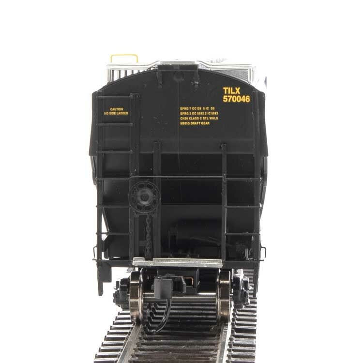 Walthers Proto HO 67ft Trinity 6351 4-Bay Covered Hopper - Ready to Run - Trinity Industries Leasing TILX #570046 (black, gold; 75th Anniversary Logo) - Hobbytech Toys