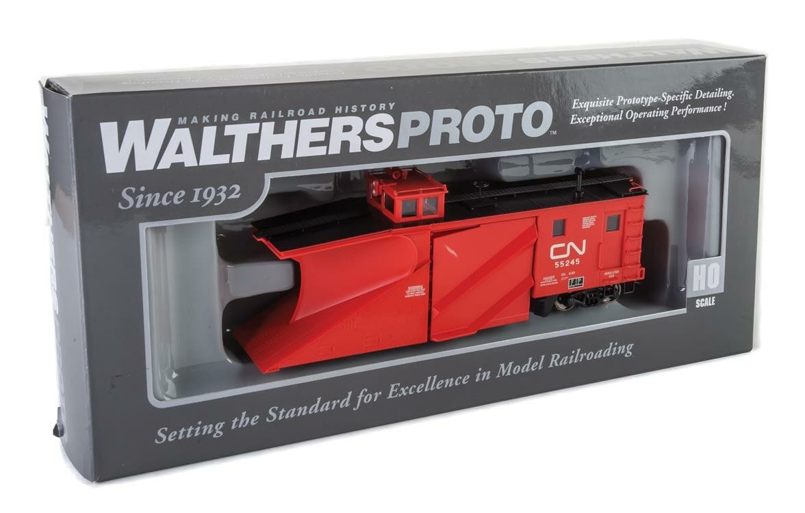 Walthers Proto HO Russell Snowplow - Ready to Run - Canadian National #55245 (red, Noodle Logo) - Hobbytech Toys