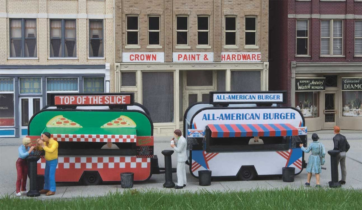 Walthers Scenemaster 2903 HO Pizza and Hamburger Food Trailers - Kit - Hobbytech Toys