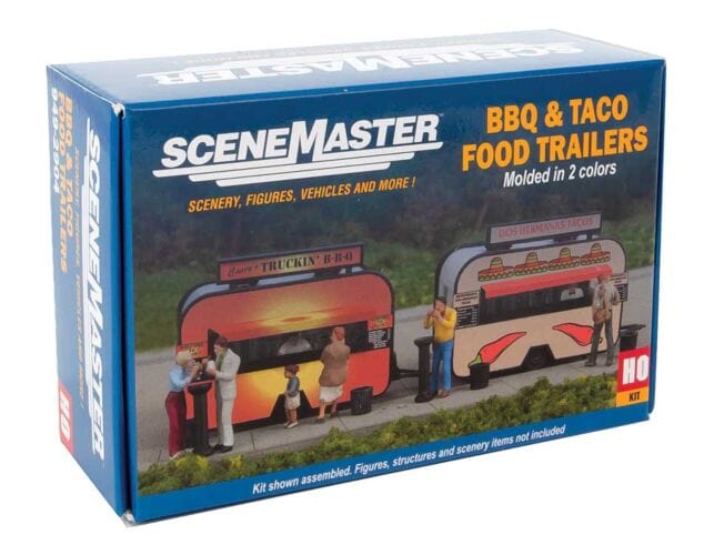 Walthers Scenemaster 2904 HO BBQ and Taco Food Trailers - Kit - Hobbytech Toys