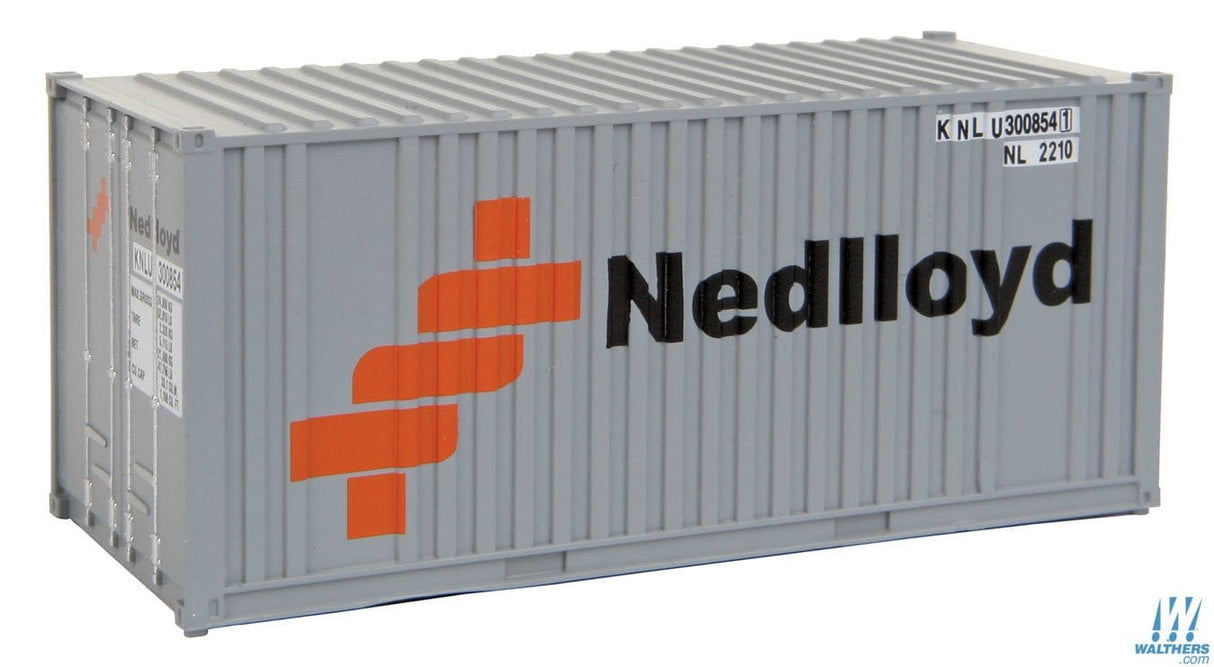 Walthers SceneMaster HO 20ft Corrugated Container with Flat Panel - Assembled - Ned-Lloyd (gray, orange, black) Walthers SceneMaster TRAINS - HO/OO SCALE