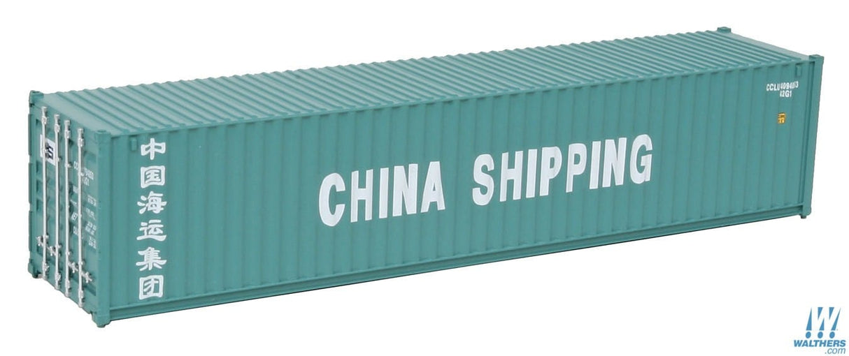 Walthers SceneMaster HO 40ft Corrugated Container - Assembled - China Shipping (green, white) Walthers SceneMaster TRAINS - HO/OO SCALE