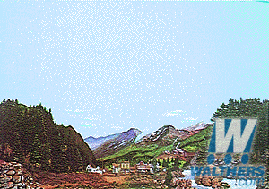 Walthers SceneMaster HO Background Scene 24 x 36in 60 x 90cm - Instant Horizons(TM) - Sierra Boomtown (Gold Rush) Walthers SceneMaster TRAINS - HO/OO SCALE