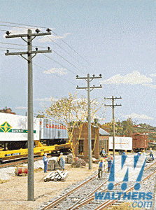 Walthers SceneMaster HO Electric Utility Pole Set - Kit pkg(24) Walthers SceneMaster TRAINS - HO/OO SCALE