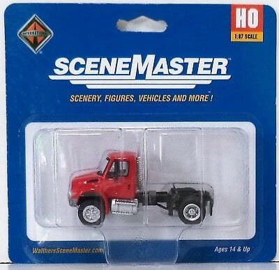 Walthers SceneMaster HO International(R) 4300 Single-Axle Semi Tractor Only - Assembled - Red Walthers SceneMaster TRAINS - HO/OO SCALE