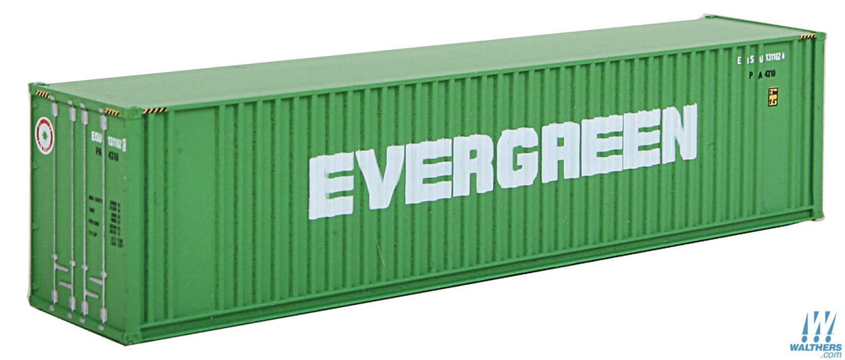 Walthers SceneMaster N 40ft Hi Cube Ribbed Side Container - Assembled - Evergreen Walthers SceneMaster TRAINS - N SCALE