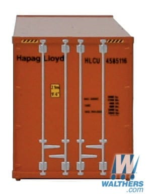 Walthers SceneMaster N 40ft Hi Cube Ribbed Side Container - Assembled - Hapag-Lloyd Walthers SceneMaster TRAINS - N SCALE