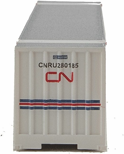 Walthers Scenemaster N 48ft Ribbed Side Container - Assembled - Canadian National (Laser Scheme; white, blue, red) - Hobbytech Toys