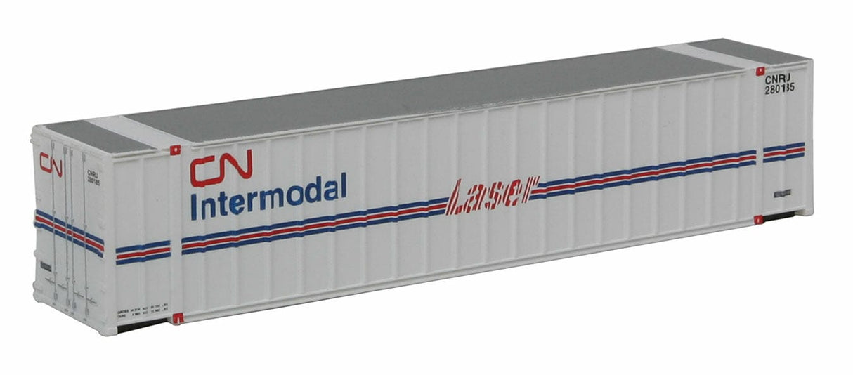 Walthers Scenemaster N 48ft Ribbed Side Container - Assembled - Canadian National (Laser Scheme; white, blue, red) - Hobbytech Toys