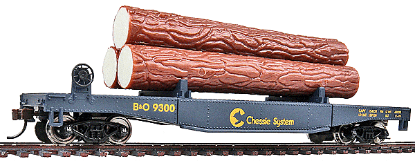 Walthers Trainline 931-1772 HO Log Dump Car with 3 Logs Chessie-Baltimore & Ohio 9300 Walthers Trainline TRAINS - HO/OO SCALE
