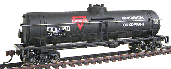 Walthers Trainline HO 40ft Tank Car - Ready to Run - Conoco (black, red, white) - Hobbytech Toys
