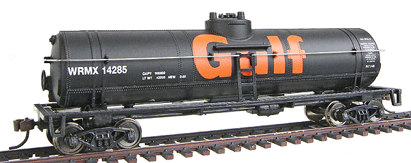 Walthers Trainline HO 40ft Tank Car - Ready to Run - Gulf Oil Company (black, orange; Billboard Lettering) - Hobbytech Toys