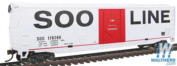 Walthers Trainline HO 50ft Plug-Door Boxcar - Ready to Run - Soo Line Walthers Trainline TRAINS - HO/OO SCALE