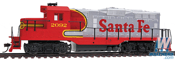 Walthers Trainline HO EMD GP9M - Standard DC - Santa Fe #2092 (Warbonnet, red, silver) Walthers Trainline TRAINS - HO/OO SCALE