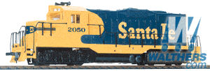 Walthers Trainline HO EMD GP9M - Standard DC - Santa Fe (Warbonnet; blue, yellow) Walthers Trainline TRAINS - HO/OO SCALE