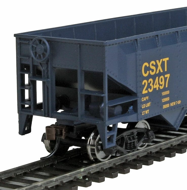 Walthers Trainline HO Offset Hopper - Ready to Run - CSX Transportation (blue, yellow; Boxcar Logo) - Hobbytech Toys
