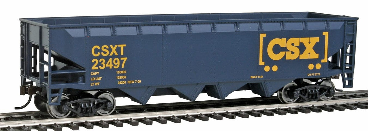 Walthers Trainline HO Offset Hopper - Ready to Run - CSX Transportation (blue, yellow; Boxcar Logo) - Hobbytech Toys