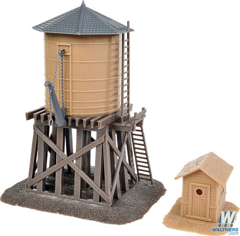 Walthers Trainline HO Water Tower and Shanty - Kit - Tank 3-1/2 x 4in 8.9 x 10.2cm; Shanty 1-3/4 x 2in 4.5 x 5.1cm Walthers Trainline TRAINS - HO/OO SCALE