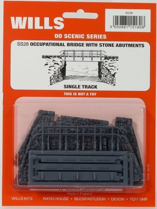 Wills Ss28 HO/OO Occupational Bridge With Stone Abutments Wills TRAINS - HO/OO SCALE