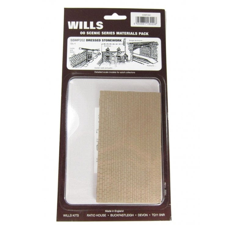 Wills Ssmp202 HO/OO Dressed Stonework (4) Wills TRAINS - HO/OO SCALE