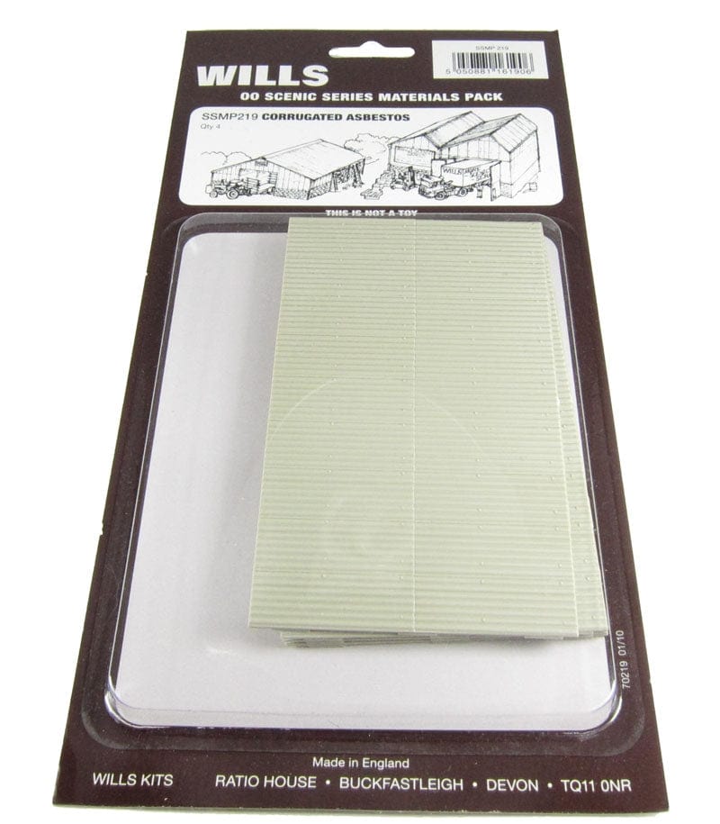 Wills Ssmp219 HO/OO Corrugated Asbestos Wills TRAINS - HO/OO SCALE