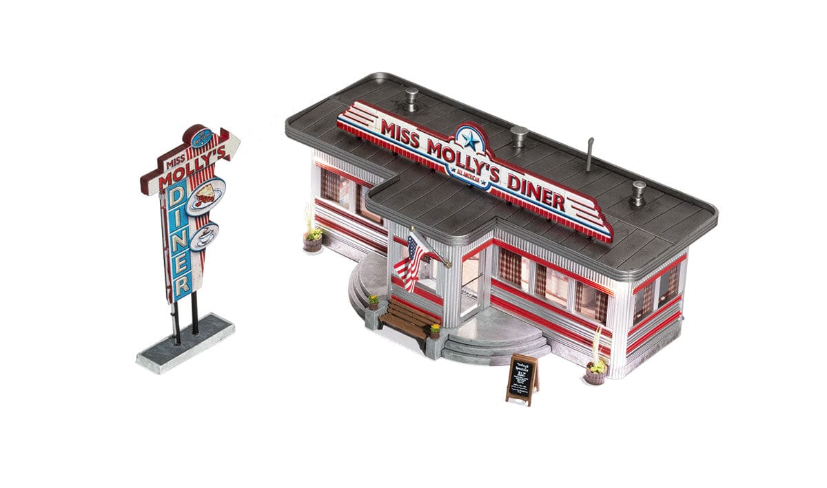 Woodland Scenics 4956 N Built-&-Ready(R) - Assembled - Miss Mollys Diner - Hobbytech Toys