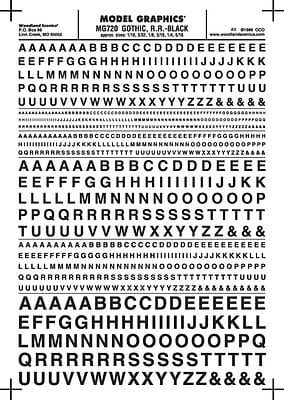 Woodland Scenics Dry Transfer Decals Gothic Letters Black Woodland Scenics TRAINS - HO/OO SCALE