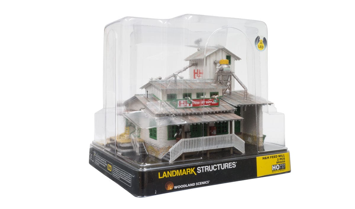 Woodland Scenics HO Built-Up H&H Feed Mill Woodland Scenics TRAINS - HO/OO SCALE