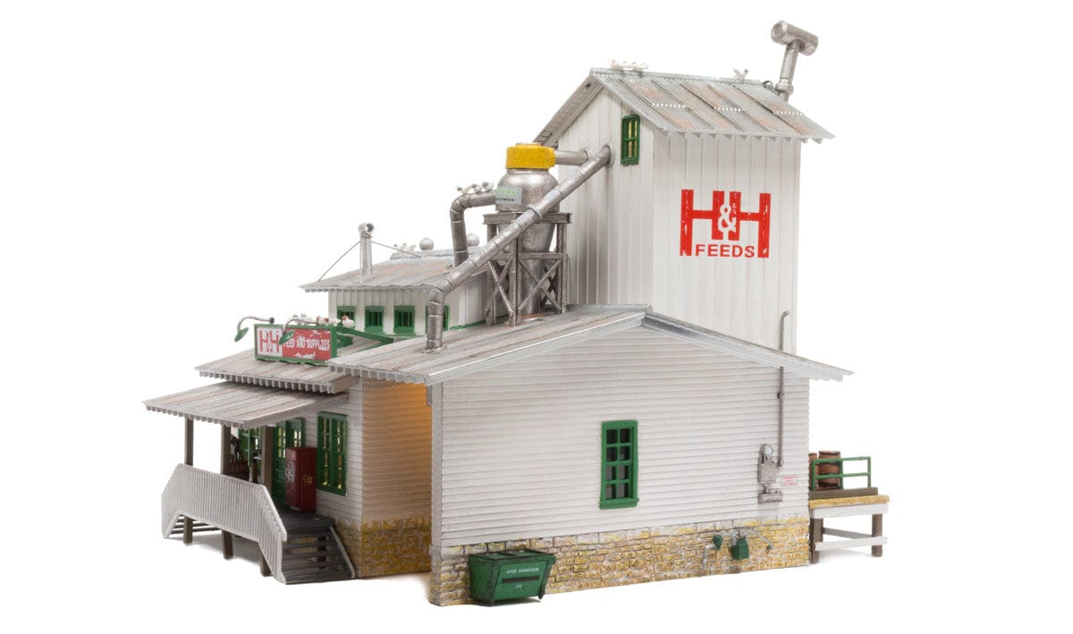 Woodland Scenics HO Built-Up H&H Feed Mill Woodland Scenics TRAINS - HO/OO SCALE