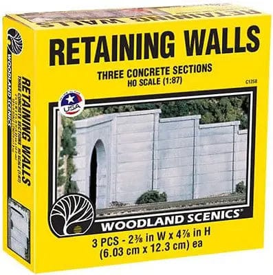Woodland Scenics HO Concrete Retaining Walls (3pcs) Woodland Scenics TRAINS - HO/OO SCALE