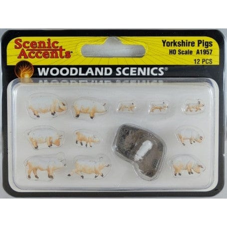Woodland Scenics HO Yorkshire Pigs Woodland Scenics TRAINS - HO/OO SCALE